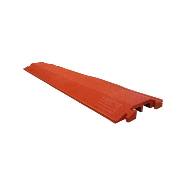 Electriduct Cable Protector, 1-5/8 in H, 4 ft L, 10-3/4 in W, 2 Channel, Rubber, Orange DO-ED-MED-OR - main